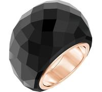Swarovski Anillo negro acabado en tono oro rosa Talla 55