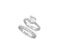 Swarovski Anillo Stilla, circonita Swarovski transparente sobre montura rodiada, parte de la colección Swarovski Stilla, talla 5, US5/EU 50, circonita cúbica, US 5/EU 50, Circonia cúbica, Zirconia