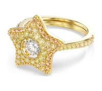 Swarovski Anillo Sublima, corte redondo, estrella, multicolor, acabado oro 18 K