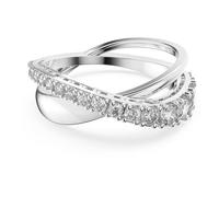 Swarovski Anillo Twist, Talla redonda, Blanco, Baño de rodio