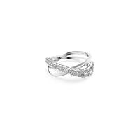 Swarovski Anillo Twist, Blanco, Baño de rodio, 55