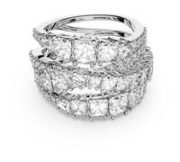 Swarovski Anillo Twist Wrap, Tallas mixtas, Blanco, Baño de rodio
