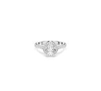 Swarovski Anillo Una Angelic, Talla redonda, Blanco, Acabado en tono plateado