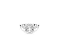 Swarovski Anillo Una Angelic, Talla redonda, Blanco, Acabado en tono plateado