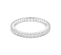 Swarovski Anillo Vittore, Talla redonda, Blanco, Acabado en tono plateado