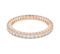 Swarovski Anillo Vittore, Talla redonda, Blanco, Acabado tono oro rosa