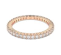 Swarovski Anillo Vittore, Talla redonda, Blanco, Acabado tono oro rosa