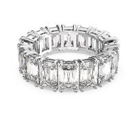 Swarovski Anillo Vittore, Talla rectangular, Blanco, Baño de rodio, 52