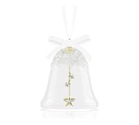 Swarovski Annual Edition Decoración Campana, Campana con 1300 Cristales y un Badajo de Estrellas en el Interior, con 109 Facetas y un Acabado Metálico en Tono Oro, con una Etiqueta de 2025, Blanco
