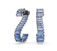 Swarovski Aretes Matrix, Talla baguette, Azules, Baño de rutenio, One Size, Cristal, Circonia cúbica