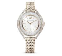 Reloj Crystalline aura, Fabricado en Suiza, Brazalete de metal, Tono dorado, Acabado tono oro champán OS