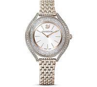 Reloj Crystalline aura, Fabricado en Suiza, Brazalete de metal, Tono dorado, Acabado tono oro champán OS