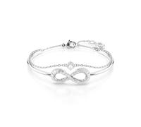 Swarovski Brazalete Hyperbola, Símbolo del infinito, Blanco, Baño de rodio