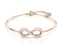 Swarovski Brazalete Hyperbola, Símbolo del infinito, Blanco, Baño tono oro rosa
