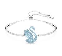 Swarovski Brazalete Iconic Swan, Cristales Azules y Zirconia Swarovski, Baño de Rodio