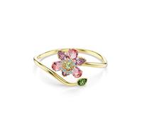 Swarovski Brazalete Idyllia, Tallas mixtas, Flor, Multicolor, Acabado en oro de 18 quilates