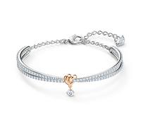 Swarovski Brazalete Lifelong Heart, Corazón, Blanco, Combinación de acabados metálicos