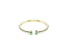 Swarovski Brazalete Matrix, Tallas mixtas, Verde, Baño tono oro