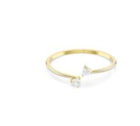 Swarovski Brazalete Mesmera Attract, Corazón, Blanco, Baño tono oro