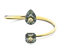 Swarovski Brazalete Numina M para Mujer, en Baño Tono Oro, con dos Cristales Contrastados de Talla Pera e Imperial, Colección Swarovski Numina