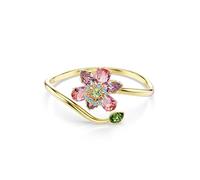 Swarovski Brazalete, Tallas mixtas, Flor, Multicolor, Baño tono oro