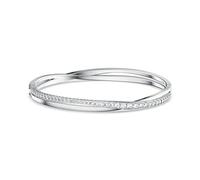 Swarovski Brazalete Twist, Blanco, Baño de rodio