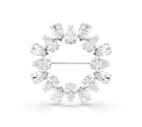 Swarovski Broche Matrix, Talla pera, Blanco, Baño de rodio, Talla única