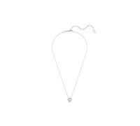 Swarovski x Ariana Grande Colgante, Corazón Suspendido en Cadena Bañada en Rodio y Rodeado por un Halo Brillante de Pavé transparente, Tallas mixtas, Baño de Rodio, Blanco