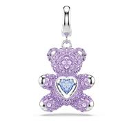 Swarovski Charm Idyllia, Tallas mixtas, Osito, Morado, Baño de rodio