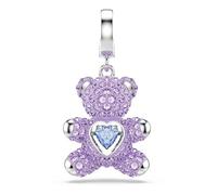 Swarovski Charm Idyllia, Tallas mixtas, Osito, Morado, Baño de rodio