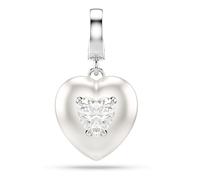 Swarovski Charm Idyllia, Tallas mixtas, Revestimiento en color perla, Corazón, Blanco, Baño de rodio