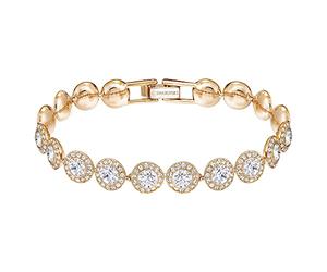 Swarovski Colección de joyas Angelic para mujer, acabado en oro rosa, cristales transparentes, Size: 6 3/8 inches, Cristal, Crystal