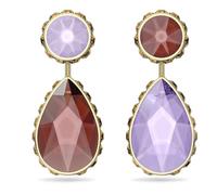 SWAROVSKI Colección de joyas de cristal Orbita, pendientes individuales, par de pendientes, cristal rojo, cristales lilas, acabado dorado, Talla única, Metal, cristal