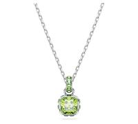 Swarovski Colgante Birthstone, Talla cuadrada, Agosto, Verde, Baño de rodio
