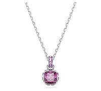 Swarovski Colgante Birthstone, Talla cuadrada, Febrero, Morado, Baño de rodio