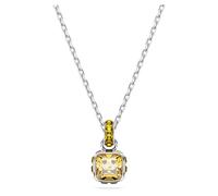 Swarovski Colgante Birthstone, Talla cuadrada, Noviembre, Amarillo, Baño de rodio