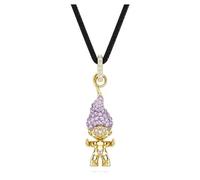 Swarovski Colgante chapado en oro de Good Luck Trolls para mujer, color morado, 38-45 cm, Metal Algodón, Cristal