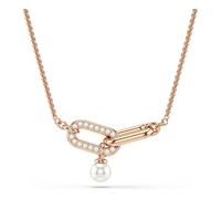 Swarovski Colgante Constella, perla de cristal, talla redonda, blanco, baño de oro rosa