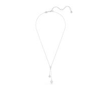 Colgante en Y Dextera, Talla redonda, Esfera y cubo, Blanco, Baño de rodio OS