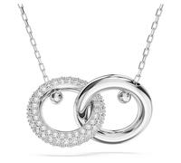 Swarovski Colgante Dextera, Bucle entrelazado, Blanco, Baño de rodio