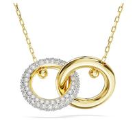 Swarovski Colgante Dextera, Bucle entrelazado, Blanco, Baño tono oro