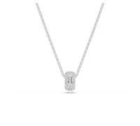 Swarovski Colgante Dextera, Colgante con un Sereno Pavé Transparente Iluminado por el Engaste Bañado en Rodio, Collar de la Colección Dextera, Baño de Rodio, Blanco