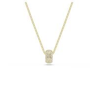 Swarovski Colgante Dextera, Colgante con un Sereno Pavé Transparente Iluminado por el Engaste Bañado en Tono Oro, Collar de la Colección Dextera, Baño tono oro, Blanco