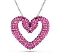 Swarovski Colgante en forma de corazón, grande, morado, chapado en rodio