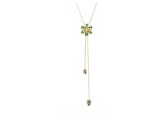 Swarovski Colgante en Y Idyllia, Flor, Multicolor, Baño Tono Dorado, Talla Única, Cristal, 42-70 cm
