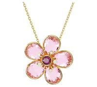 Swarovski Colgante Florere, Flor, Pequeño, Rosa, Baño tono oro