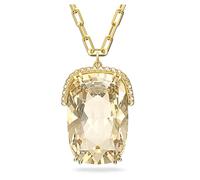 Swarovski Colgante Harmonia para Mujer, con Cristal Color Topacio de Talla Cojín, en Baño Tono Oro, Colección Harmonia de Swarovski