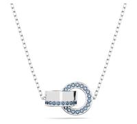 Swarovski Colgante Hollow, Bucle Entrelazado, Pavé Azul de Talla Redonda, Baño de rodio
