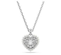 Swarovski Colgante Hyperbola, Corazón, Blanco, Baño de rodio