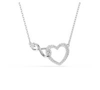 Swarovski Colgante Infinity, Corazón e infinito, Blanco, Baño de rodio